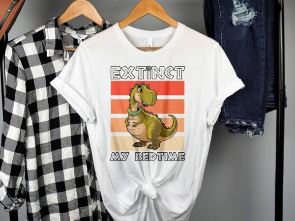 Ausgestorbene Schlafenszeit T-Shirt Dino-Shirt Werdende Eltern Cartoon Dino Familienzuwachs Mode Baby Bauch Ansatz Shirt Babyshowerparty - Image 2