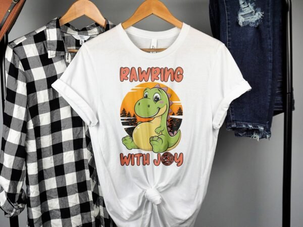 Umstandsmode T-Shirt Pregasaurus Werdende Eltern Baby Im Bauch Dino Motiv Schwangerschaftsoutfit Mama in Erwartung Schwangerschaft Shirt - Image 2