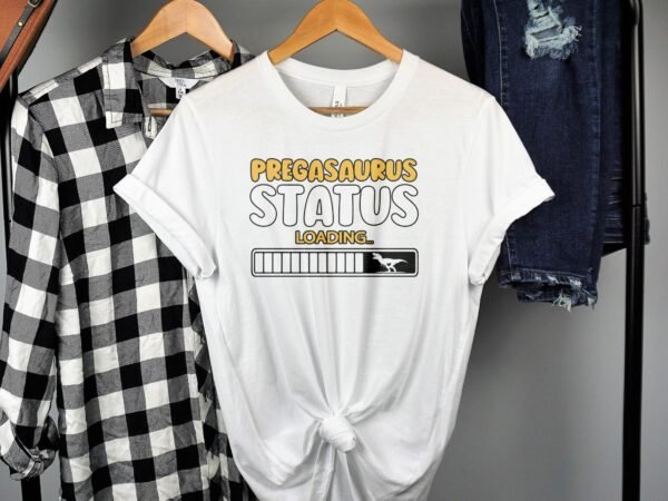 Schwangere T-Rex T-Shirts Lustiges Schwangerschafts TShirt Baby T-Rex Lade Status Shirt Niedliches Dinosaurier Shirt Werdende Mutter Shirt - Image 2