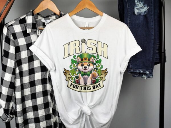 Irish Shiba Inu Lustige Hund Katze T-Shirt, St. Patricks Day Tier T-Shirt, Lustiger Cartoon Shiba Inu T-Shirt, Geschenkidee - Image 2