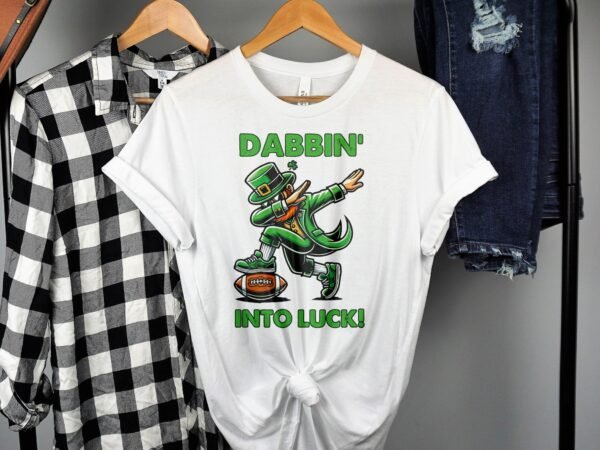 Dabbin' into Luck T-Shirt, St. Patrick's Day Shirt, Irish Leprechaun Shirt, Funny Irish Shirt, Lucky T-Shirt, Holiday Tee - Image 2
