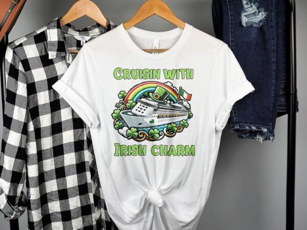 St. Patrick's Day T-Shirt, Irish Charm Cruise Shirt, Holiday on a Ship Top, Cruising Vacation Tee, Festive Saint Patrick Tee - Image 2