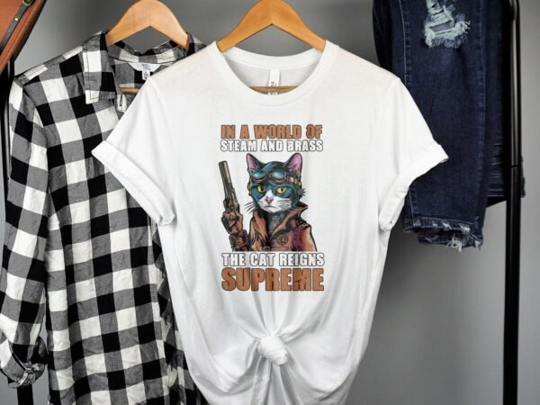Vintage Futuristisches Steampunk T-Shirt, Retro Fantasiewelt Kostüm, Retro Dampfantrieb Shirt, Industriell Viktorianisches Top, Zahnrad Tee - Image 2
