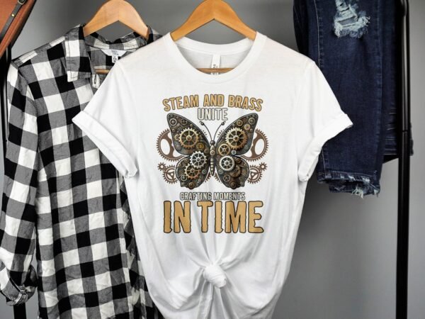 Vintage Futuristisches Steampunk T-Shirt, Retro Fantasiewelt Kostüm, Retro Dampfantrieb Shirt, Industriell Viktorianisches Top, Zahnrad Tee - Image 2