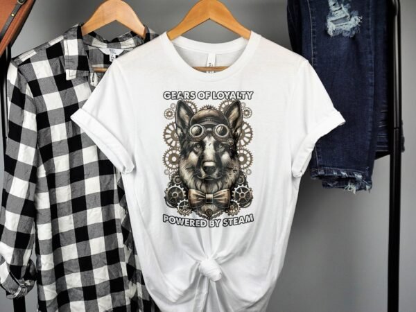 Vintage Futuristisches Steampunk T-Shirt, Retro Fantasiewelt Kostüm, Retro Dampfantrieb Shirt, Industriell Viktorianisches Top, Zahnrad Tee - Image 2