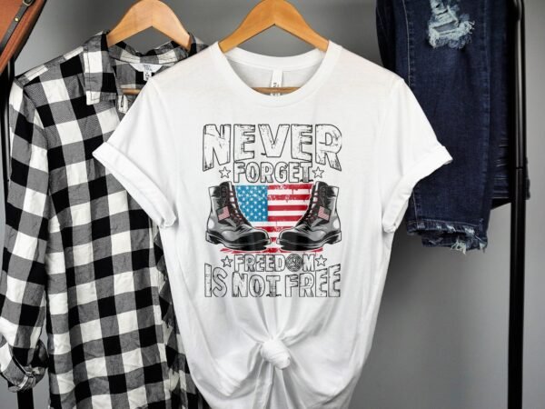 USA Militärstiefel T-Shirts Adler Merica 4 Juli Outfit Veteran Patrioten Look Freiheit Style Amerika Flaggen Design Unabhängigkeitstag - Image 2