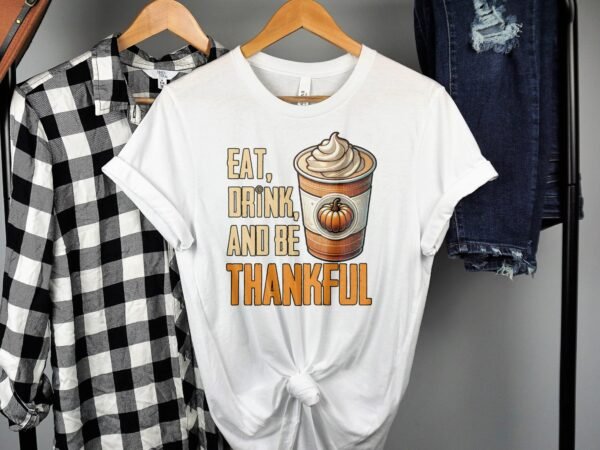 Herbstliches Erntedankfest T-Shirt, Traditionell Amerika Kanada Kürbisbecher Top, Lustiges Truthahn Shirt, Festliches Geflügel Kürbis Tee - Image 2
