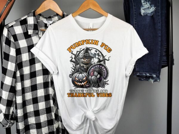 Herbstliches Erntedankfest T-Shirt, Traditionell Amerika Kanada Top, Lustiges Dino T-Rex Truthahn Shirt, Festliches Geflügel Kürbis Tee - Image 2