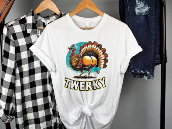Herbstliches Erntedankfest T-Shirt, Traditionell Amerika Kanada Top, Lustiges Truthahn Rennen TROT Shirt, Festliches Geflügel Kürbis Tee - Image 2