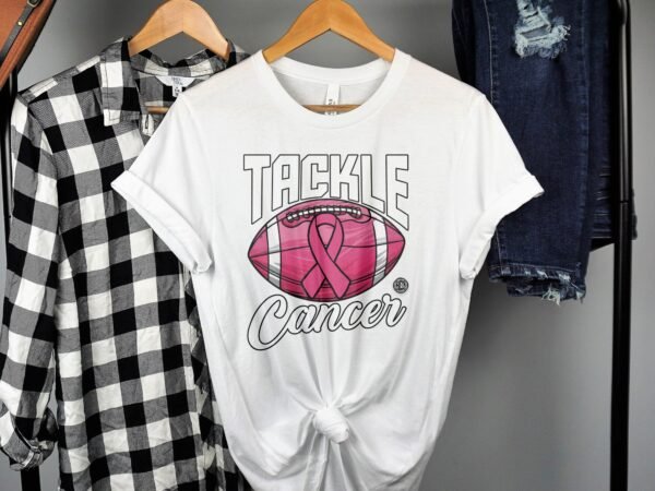 Kampf Stärke Hoffnung Brustkrebs Bewusstsein T-Shirt, Vorsorgeuntersuchung Gesundheit Tee, Hilfe Symbol der Solidarität Pinke Schleife Top - Image 2