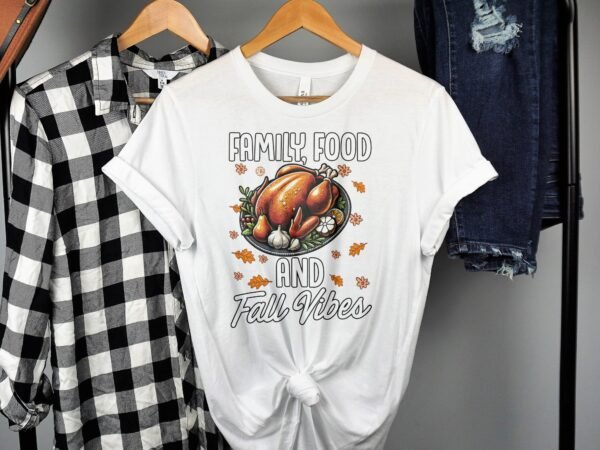 Herbstliches Erntedankfest T-Shirt, Traditionell Amerika Kanada Abendessen Top, Lustiges Truthahn Shirt, Festliches Geflügel Kürbis Tee - Image 2