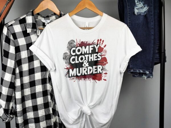 Kriminalfälle True Crime T-Shirt, Thriller Geschichten für Krimi Fans Tee, Rätsel Alibi Verbrecher Top, Beweis Ermittlungen Motiv Shirt - Image 2