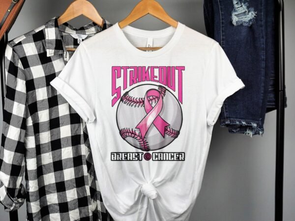 Kampf Stärke Hoffnung Brustkrebs Bewusstsein T-Shirt, Vorsorgeuntersuchung Gesundheit Tee, Hilfe Symbol der Solidarität Pinke Schleife Top - Image 2