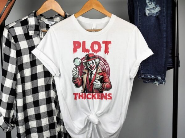 Kriminalfall True Crime T-Shirt, Horror Clown Geschichten für Krimi Fans Tee, Rätsel Verdächtiger Detektiv Top, Joker Ermittlungen Shirt - Image 2
