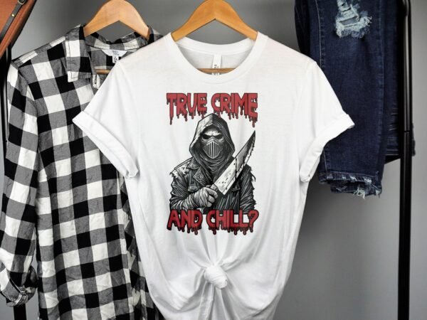 Kriminalfälle True Crime T-Shirt, Mystische Horror Geschichten für Krimi Fans Tee, Rätsel Maskierter Verbrecher Top, Ermittlungen Shirt - Image 2