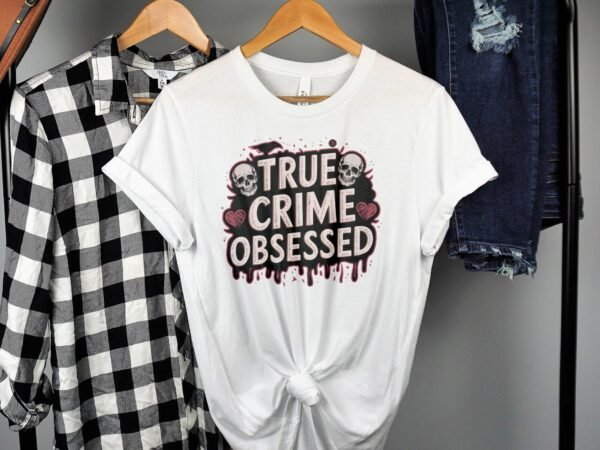 Kriminalfälle True Crime T-Shirt, Mystische Horror Geschichten für Krimi Fans Tee, Rätsel Besessenheit Verbrecher Top, Ermittlungen Shirt - Image 2