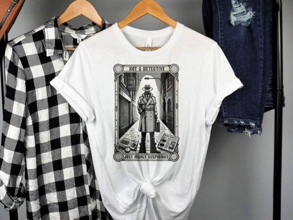 Kriminalfälle Tarot Karten T-Shirt, Mystische Tarotkarten für Krimi Fans Tee, Esoterik Kartenlegen Detektiv Top, Tarotdeck Wahrsager Shirt - Image 2