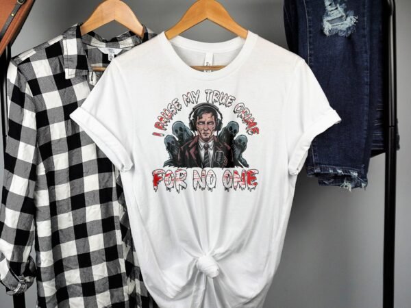 Kriminalfälle True Crime T-Shirt, Mystische Horror Geschichten für Krimi Fans Tee, Radiomoderator Verbrecher Top, Ermittlungen Geister Shirt - Image 2
