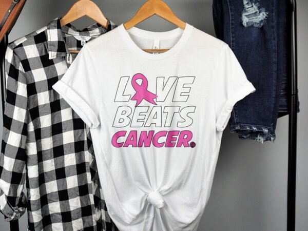 Kampf Stärke Hoffnung Brustkrebs Bewusstsein T-Shirt, Vorsorgeuntersuchung Gesundheit Tee, Hilfe Symbol der Solidarität Pinke Schleife Top - Image 2