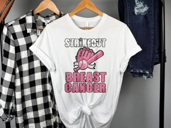 Kampf Stärke Hoffnung Brustkrebs Bewusstsein T-Shirt, Vorsorgeuntersuchung Gesundheit Tee, Hilfe Symbol der Solidarität Pinke Schleife Top - Image 2