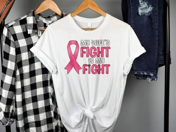 Kampf Stärke Hoffnung Brustkrebs Bewusstsein T-Shirt, Vorsorgeuntersuchung Gesundheit Tee, Hilfe Symbol der Solidarität Pinke Schleife Top - Image 2