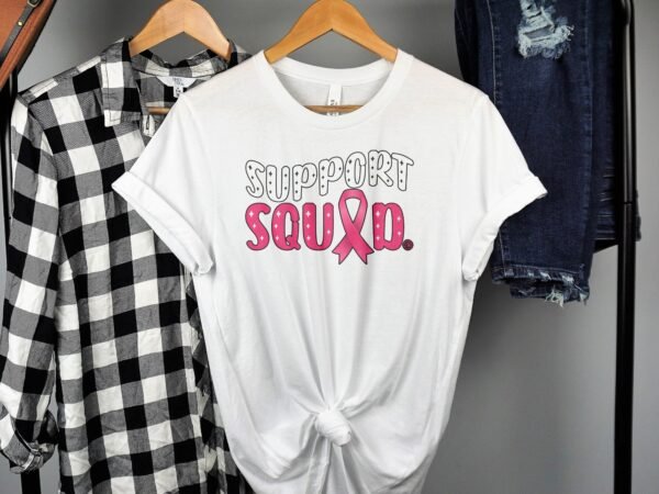 Kampf Stärke Hoffnung Brustkrebs Bewusstsein T-Shirt, Vorsorgeuntersuchung Gesundheit Tee, Hilfe Symbol der Solidarität Pinke Schleife Top - Image 2