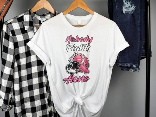 Kampf Stärke Hoffnung Brustkrebs Bewusstsein T-Shirt, Vorsorgeuntersuchung Gesundheit Tee, Hilfe Symbol der Solidarität Pinke Schleife Top - Image 2