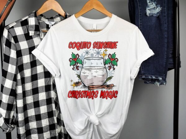 Tropisches Coquito Weihnachten T-Shirt, Traditionelles Kokosnuss Urlaubsgetränk Shirt, Festliches Puerto Rico Karibik Tee, Kokos Reisetop - Image 2