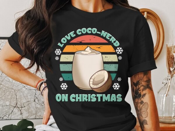 Tropisches Coquito Weihnachten T-Shirt, Traditionelles Kokosnuss Urlaubsgetränk Shirt, Festliches Puerto Rico Karibik Tee, Kokos Reisetop - Image 3