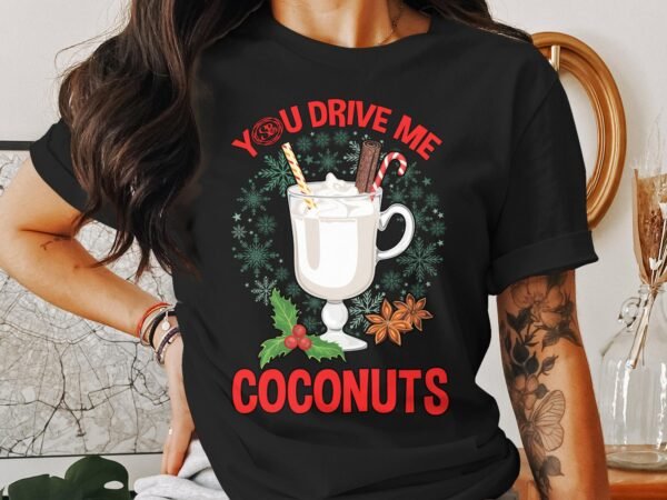 Tropisches Coquito Weihnachten T-Shirt, Traditionelles Kokosnuss Urlaubsgetränk Shirt, Festliches Puerto Rico Karibik Tee, Kokos Reisetop - Image 3