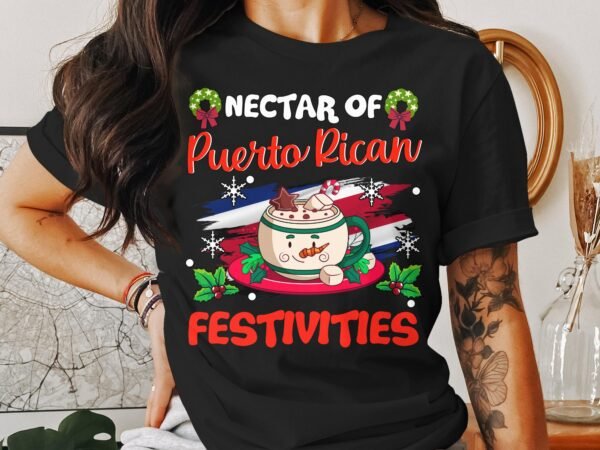Tropisches Coquito Weihnachten T-Shirt, Traditionelles Kokosnuss Urlaubsgetränk Shirt, Festliches Puerto Rico Karibik Tee, Kokos Reisetop - Image 3