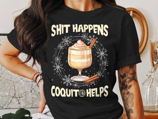 Tropisches Coquito Weihnachten T-Shirt, Traditionelles Kokosnuss Urlaubsgetränk Shirt, Festliches Puerto Rico Karibik Tee, Kokos Reisetop - Image 3