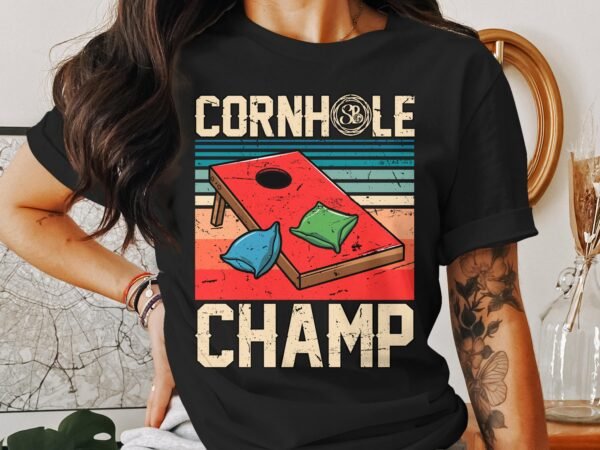 Cornhole Gartenspiel T-Shirt, Camping Freizeitspiel Shirt, Familien Sieger Outfit, Wurfsack Holzbrettspiel Tee, Sommer Outdoor-Spiel Champ - Image 3
