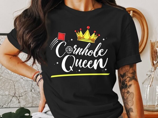 Cornhole Königin Gartenspiel T-Shirt, Camping Freizeitspiel Shirt, Familien Sieger Outfit, Wurfsack Holzbrettspiel Tee, Sommer Outdoor-Spiel - Image 3