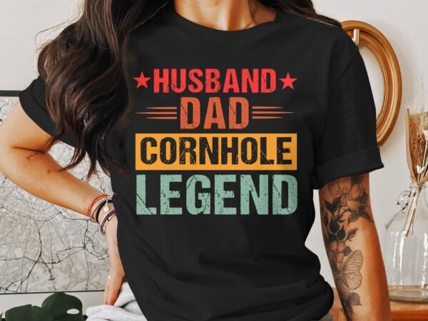 Cornhole Ehemann und Papa Gartenspiel T-Shirt, Familienfreizeitspiel Shirt, Turniersieger Outfit, Wurfsack Holzbrettspiel Tee, Outdoor-Spiel - Image 3