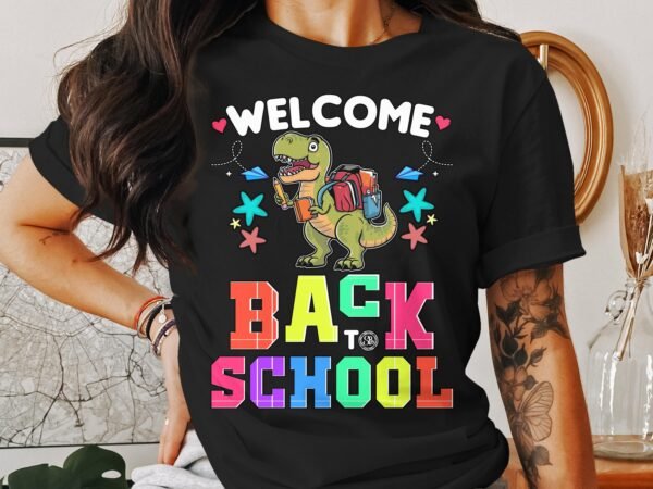 Willkommen zurück zur Schule T-Shirts, Dino T-Shirts, Kinder T-Shirts, Schul T-Shirts, Lehrer T-Shirts, Geschenke T-Shirts - Image 3