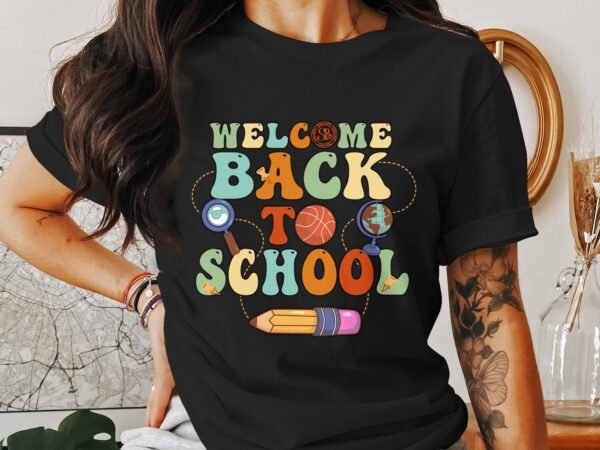 Willkommen Zurück Zur Schule T-Shirts, Retro Schuldesign, Lehrergeschenke, Schulanfang, Bunte Shirts, Alphabet Shirts, Studenten Shirts - Image 3