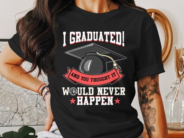 Abschlussgeschenk Schulabschluss T-Shirt für Absolventen Abitur Abschlussfeier Schulabschluss Shirt Doktorhut Student Bachelor Master - Image 3