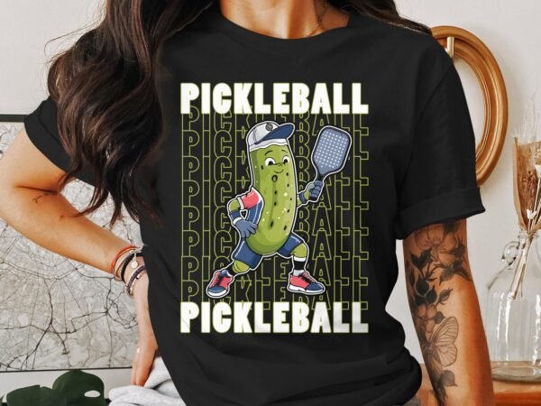 Lustiges Pickleball T-Shirt für Spieler, Pickleball Cartoon Motiv für Sportliebhaber, Originelles Gewürzgurke Motiv, Outdoor-Aktivität Shirt - Image 3
