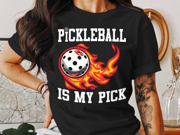 Pickleball Spieler T-Shirt, Geschenk für Sportliebhaber, Einzigartiges Feuerball Motiv Fan Tee, Lustiges Outdoor-Aktivität Team Shirt - Image 3