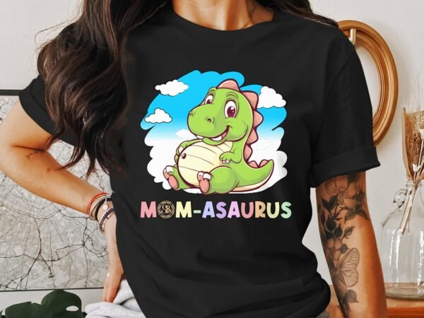 Mama Pregasaurus T-Shirt Werdende Eltern Kleidung Schwangerschaft Shirt Dino Design Babybauch Dinosaurier Cartoon Kleidung Mama Outfit - Image 3
