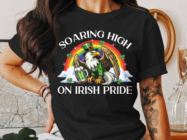 St. Patrick's Day Regenbogen T-Shirt irisches Adler Tee Grünes Bier Amerika Seeadler St. Paddy Festival Shirt Irland Glücksklee - Image 3