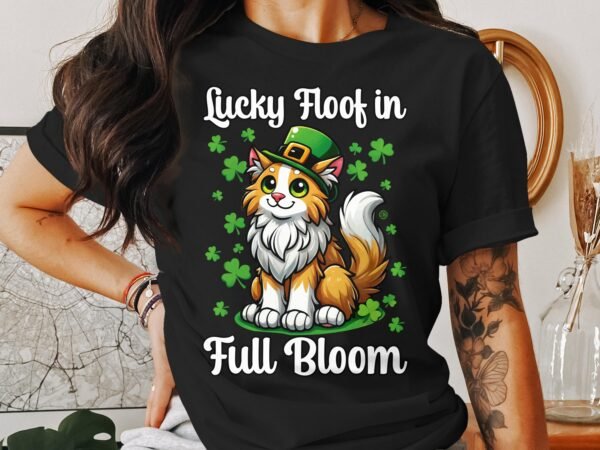 Katzen T-Shirt St. Patricks Day Haustiere Niedliche Glücksbringer Grüne Kleeblätter Kawaii Katzendesign Glück Katzendruck Irisches Fest - Image 3