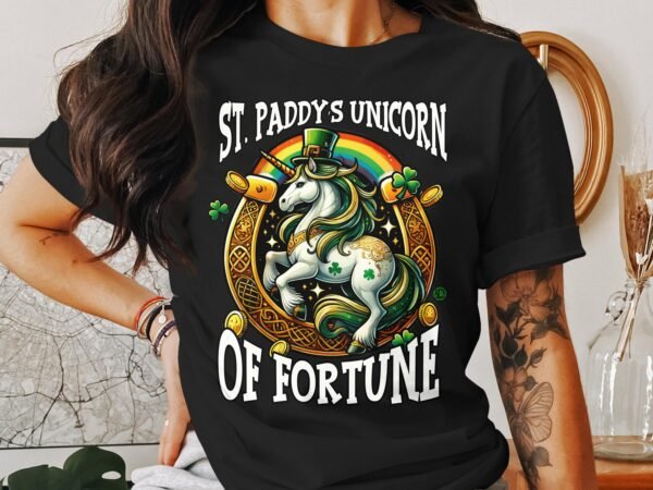 St Paddys Glück Einhorn Shirt St Patricks Day T-Shirt Irland Festival Tee Fun Hufeisen Regenbogen Tee Irische Feierlichkeiten Gold Freude - Image 3
