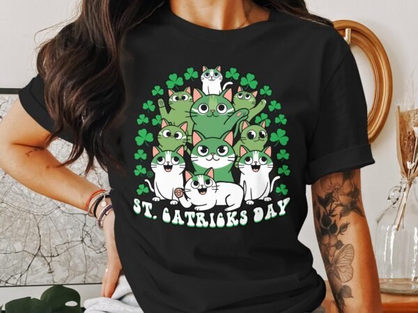 Lustiges St. Patricks Day T-Shirt, Katzen und Hunde T-Shirt, Tierliebhaber Geschenk, St. Catricks Day, Lustige Tiere Kleidung - Image 3