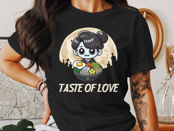 Anime Bibimbap Halloween T-Shirt, Koreanisches Essen Tee, Magisches Kostüm, Ramen MRE Zutaten Shirt, Wahnsinn Bowl Top, Gimbap Party - Image 3