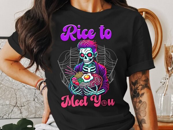 Anime Bibimbap Halloween T-Shirt, Koreanisches Essen Tee, Magisches Kostüm, Ramen MRE Zutaten Shirt, Wahnsinn Bowl Top, Gimbap Party - Image 3
