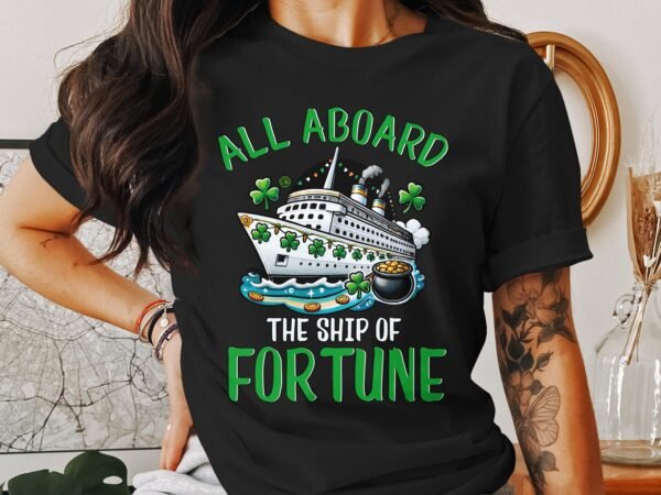 St. Patricks Day T-Shirt, Kreuzfahrt Urlaub Shirt, Schiff des Glücks Design, Lustiges St. Patricks Day Shirt, Geschenk für Reisende - Image 3