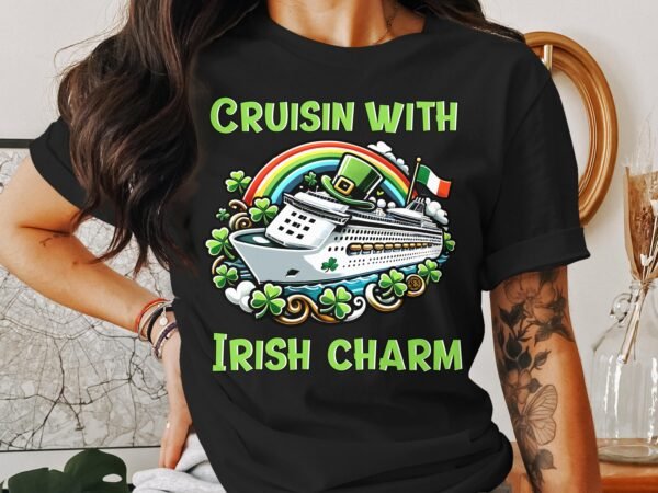 St. Patrick's Day T-Shirt, Irish Charm Cruise Shirt, Holiday on a Ship Top, Cruising Vacation Tee, Festive Saint Patrick Tee - Image 3