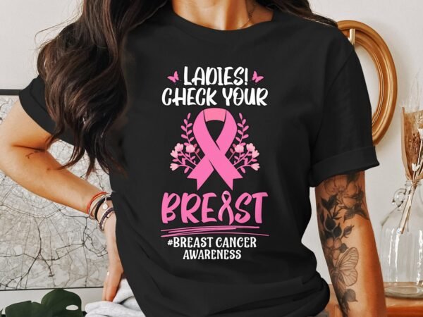 Kampf Stärke Hoffnung Brustkrebs Bewusstsein T-Shirt, Vorsorgeuntersuchung Gesundheit Tee, Hilfe Symbol der Solidarität Pinke Schleife Top - Image 3
